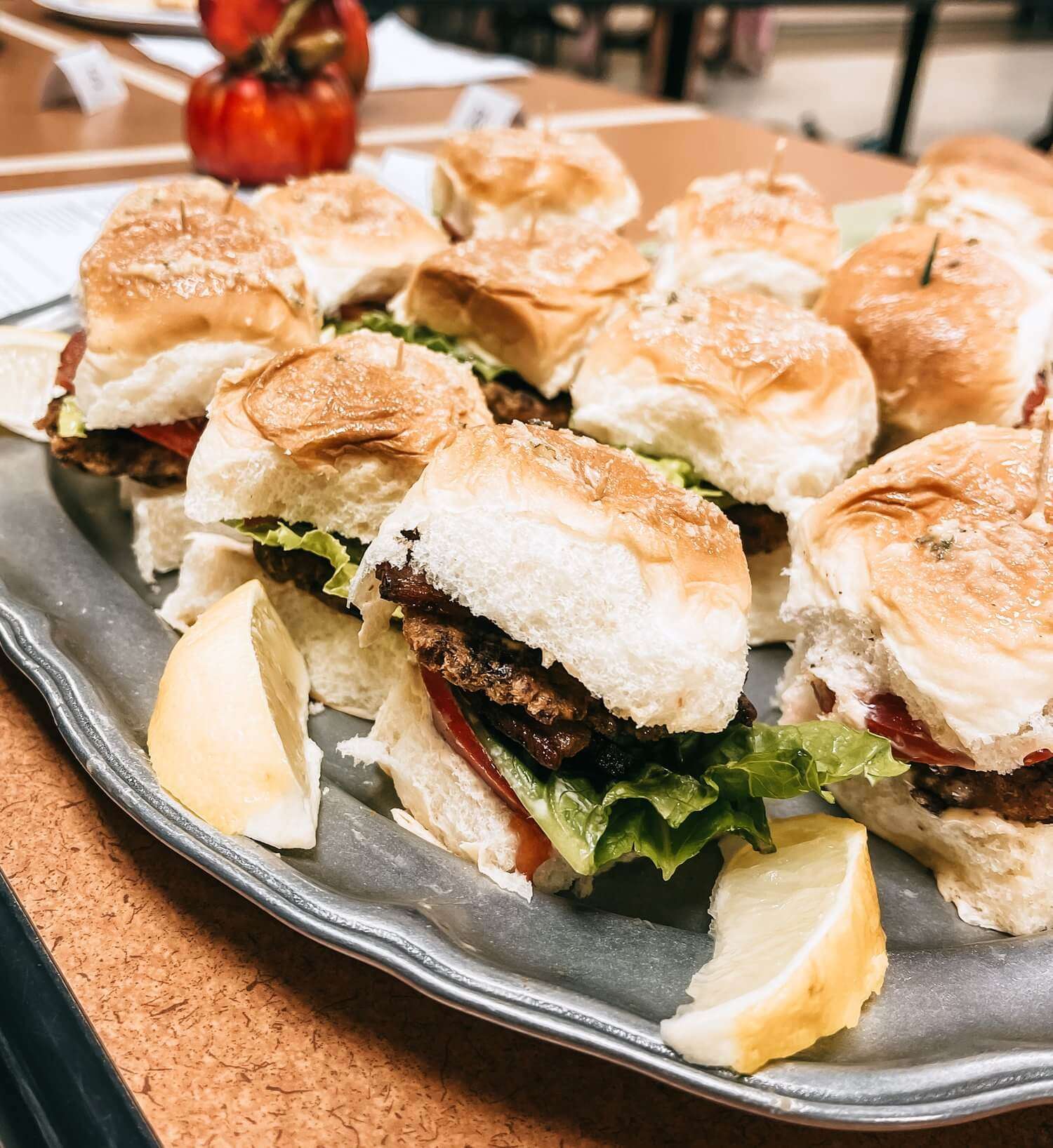 Salmon Patty BLT Sliders