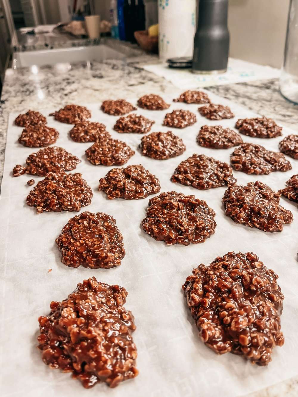 Chocolate Peanut Butter No Bake Cookies